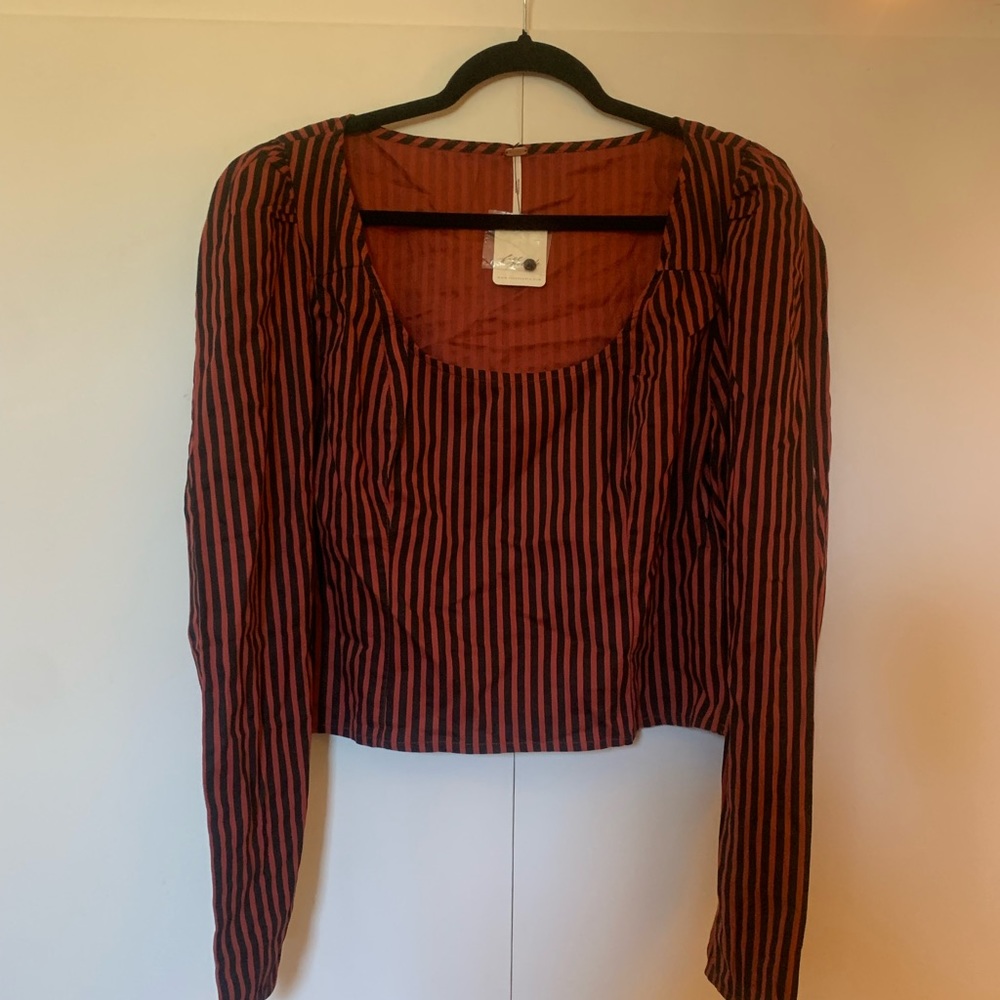 Free People Striped Vintage Style Blouse